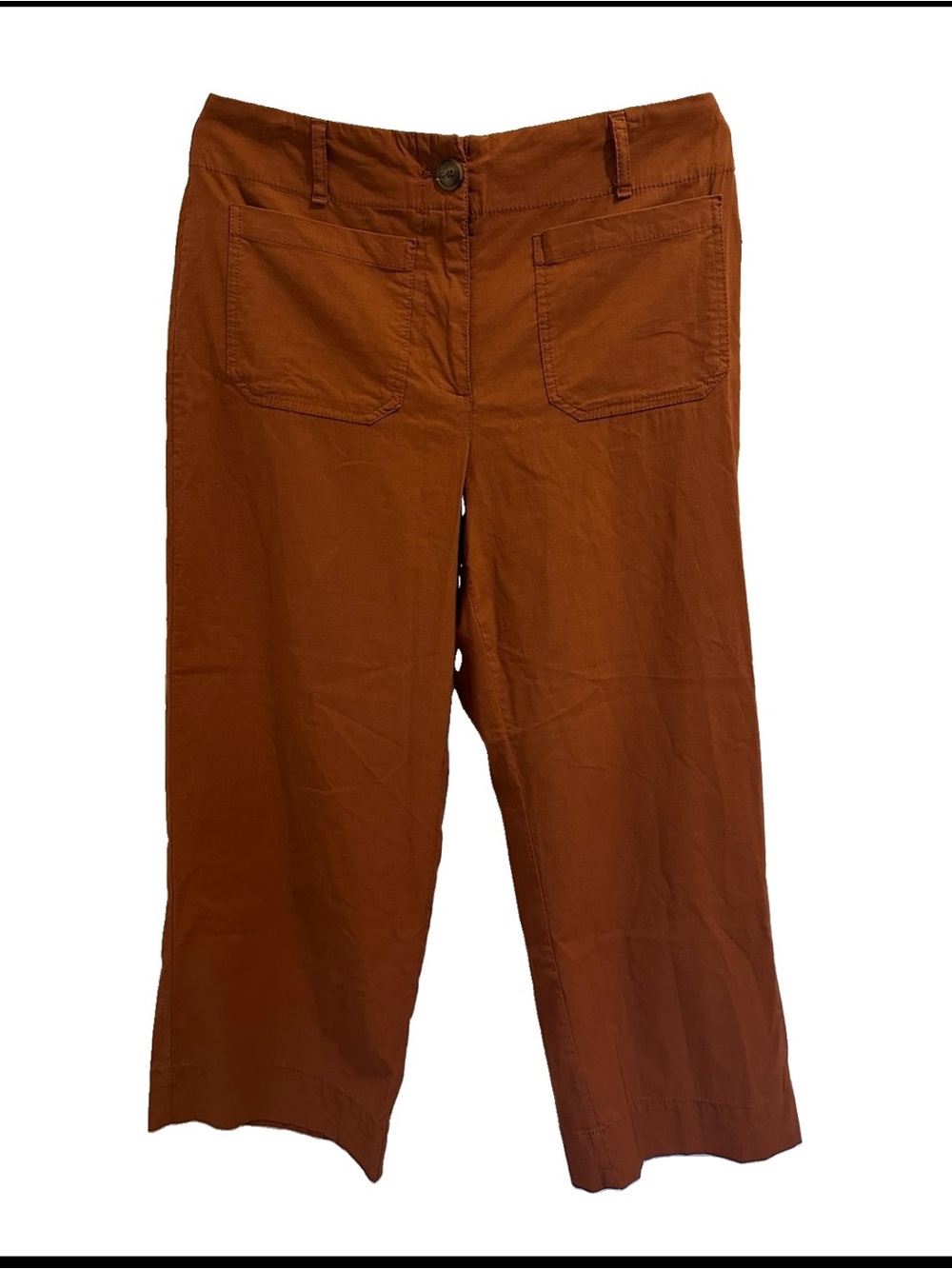 Hilary Radley Wide Leg Crop Pants - Rust Orange EXCELLENT condition